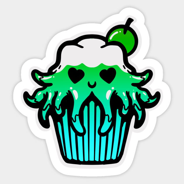 Cupcakethulhu Anyone? Sticker by futiledesigncompany